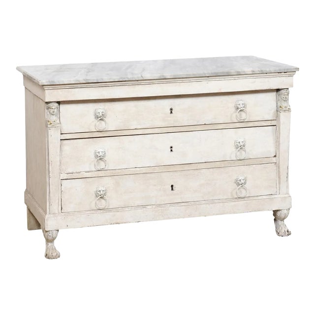 Neoclassic Period French Commode with Paw Feet For Sale