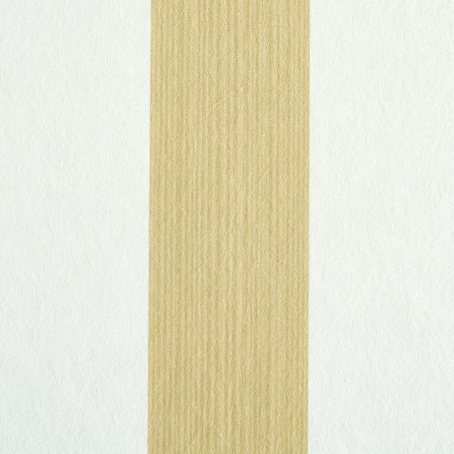 Transitional Schumacher Edwin Stripe Medium Wallpaper in Sand For Sale - Image 3 of 3