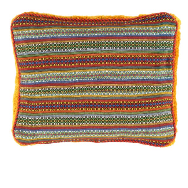 This Gabbeh pillow is made of high-quality LAMBS WOOL The piece was crafted with good workmanship. Gabbeh rugs are made by...