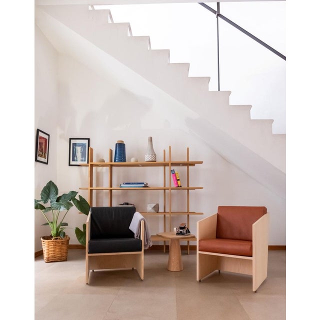 Wood Armchair in Ash Wood and Black Leather by Álvaro Siza For Sale - Image 7 of 12