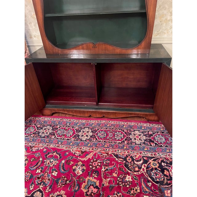 Grosfeld House 1940s Attributed to Grosfeld House Faux Leather and Mahogany Etagere For Sale - Image 4 of 10