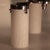 Art deco ceiling lamp with three lights and white Pate de Verre glass cylinders (10 cm diameter). The lamp is designed in...