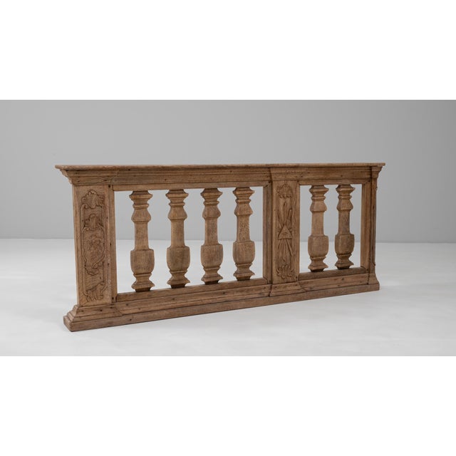 This 1780s French hand-carved oak balustrade showcases the refined craftsmanship and architectural elegance of the late...