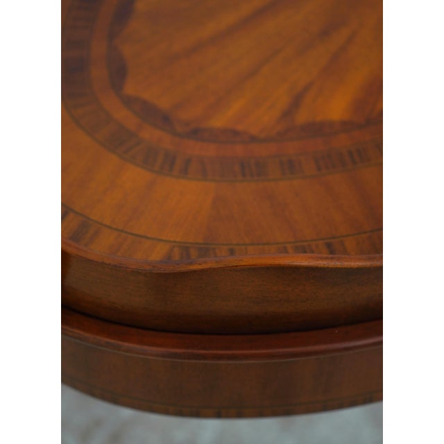 Wood Maitland Smith Mahogany Oval Butlers Table For Sale - Image 7 of 16