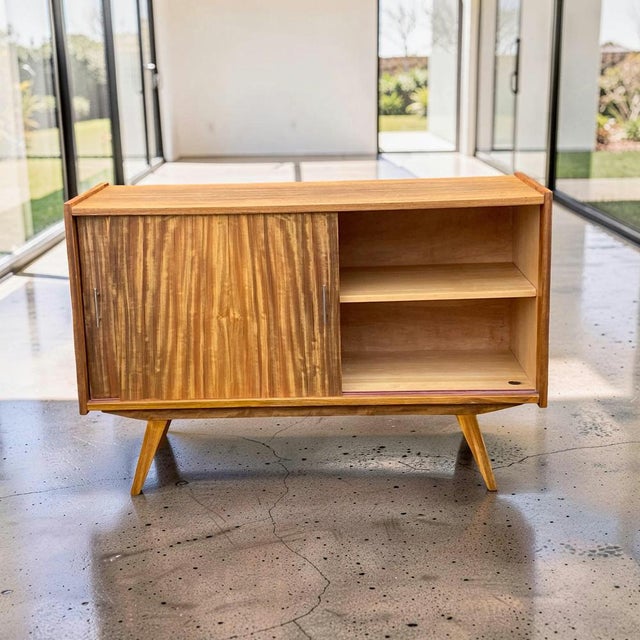 Brown Mid-Century Modern Walnut Sideboard by Słupskie Fabryki Mebli, 1960s For Sale - Image 8 of 16