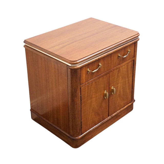 THOMASVILLE FURNITURE Agenda Collection Solid Walnut MCM Mid Century Modern 25" Cabinet Nightstand 23411-820 24.5" High...