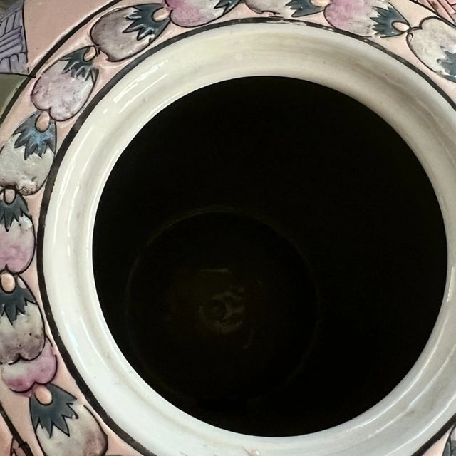 Bring soft elegance and vintage charm to your space with this beautiful chinoiserie-style porcelain jar vase. Standing...