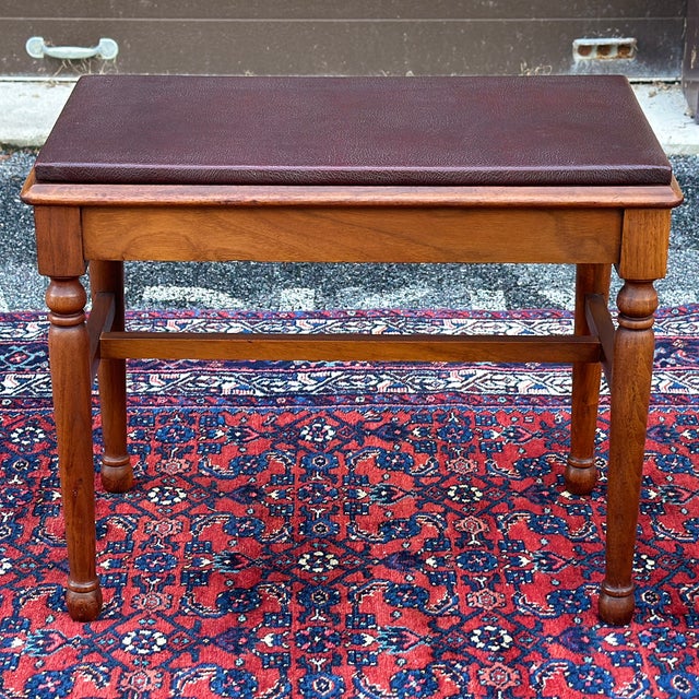 American Mid-Century Turned Walnut Rustic Bench For Sale - Image 3 of 10