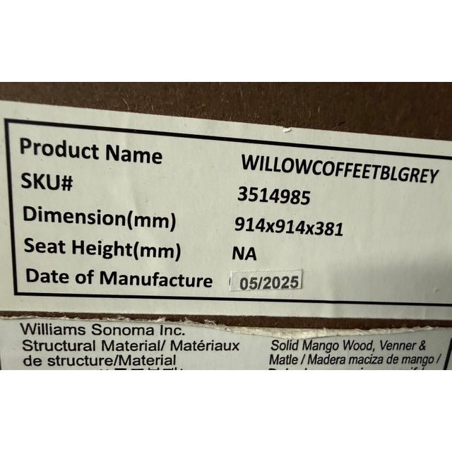 Industrial West Elm Willow Coffee Table For Sale - Image 3 of 12