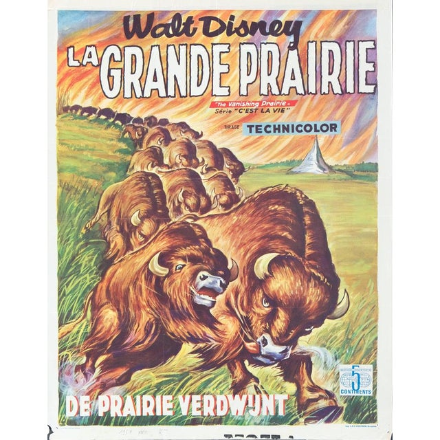 Walt Disney The Great Prairie, 1955 Original color poster On vellum, 35 x 54 cm (approx. 14 x 21 inches) Printed by L. H....
