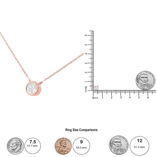 AGS Certified 10K Rose Gold 1/5 Cttw Bezel Set Round Diamond Solitaire 16-18" Adjustable Pendant Necklace (I-J Color, VS1-VS2 Clarity) For Sale In New York - Image 6 of 6