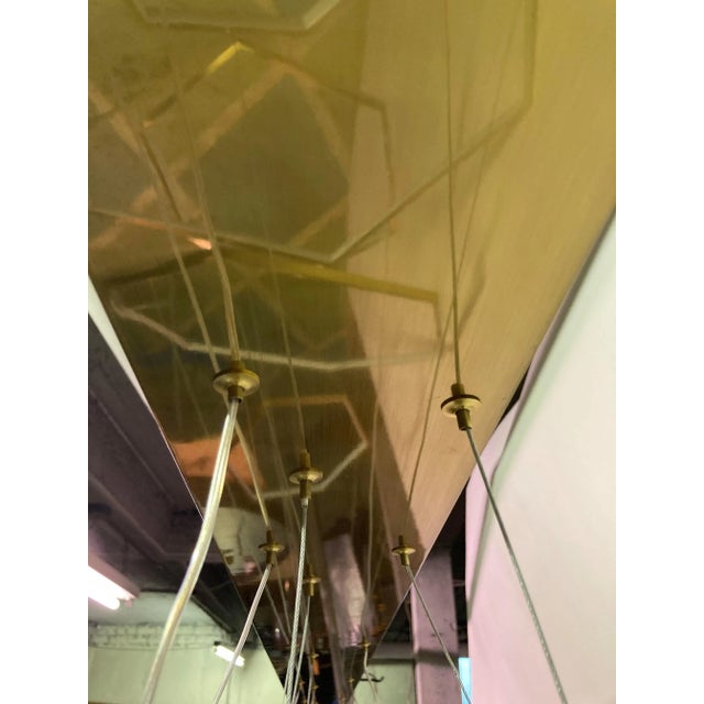 Metal Custom Made Light Bronze Finish Five Hexagon Ring Chandelier by LMD Custom Lighting For Sale - Image 7 of 13