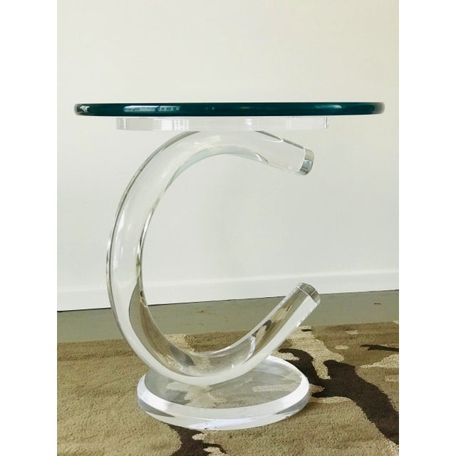 Shlomi Haziza 1980s Signed Shlomi Haziza Custom Lucite Side Table For Sale - Image 4 of 12