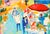 Modern Late 20th Century La Plage À Deauville Modern Red Serigraph LeRoy Neiman For Sale - Image 3 of 6
