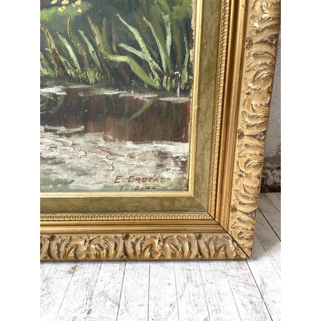E. Crotat, Landscape, 1944, Oil on Canvas, Framed For Sale - Image 17 of 18