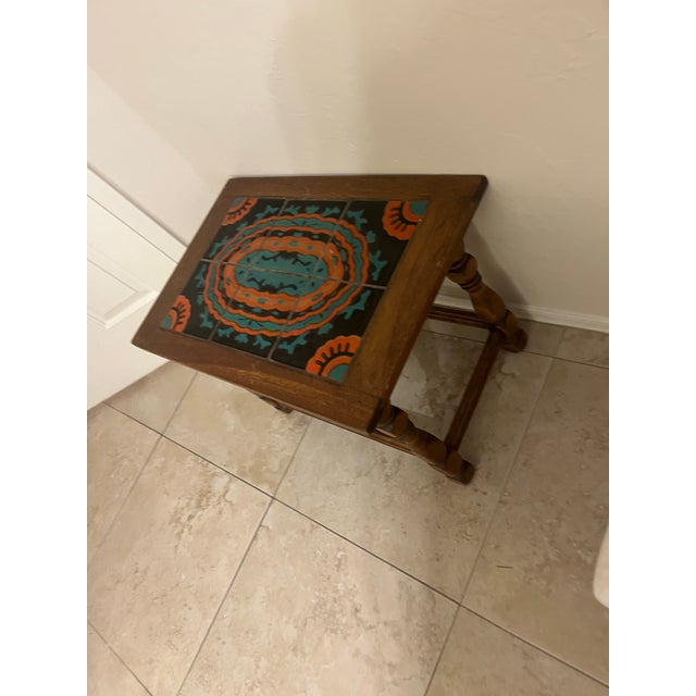 Vintage 1930s Taylor Tilery California Tile-Top Side Table For Sale - Image 4 of 12