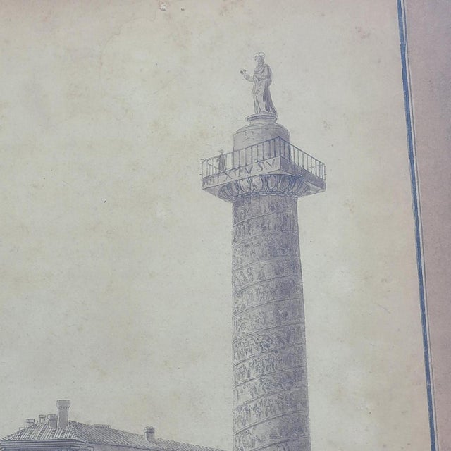 Views of Rome, 19th Century, Ink on Paper, Framed, Set of 3 For Sale - Image 12 of 18