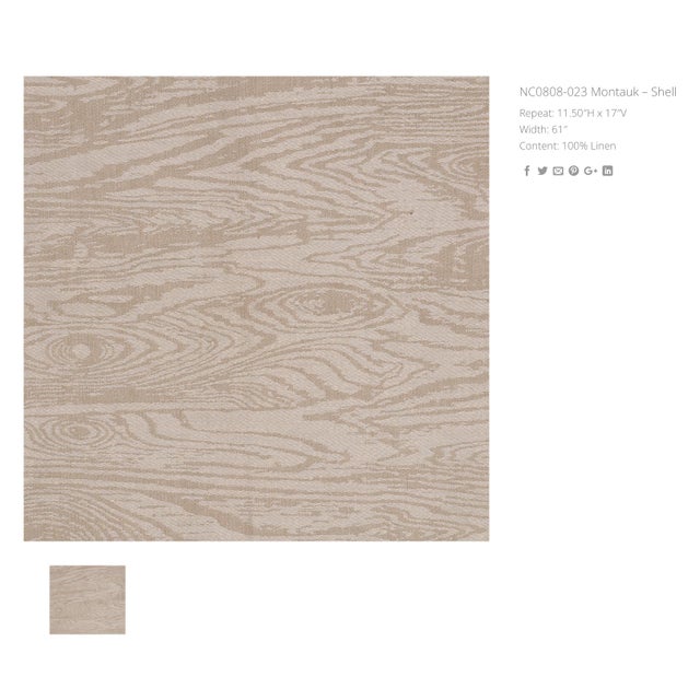 Modern Nancy Corzine Montauk Damask Linen Fabric in Shell. This item is sold by the yard, we have more than 40 yards...