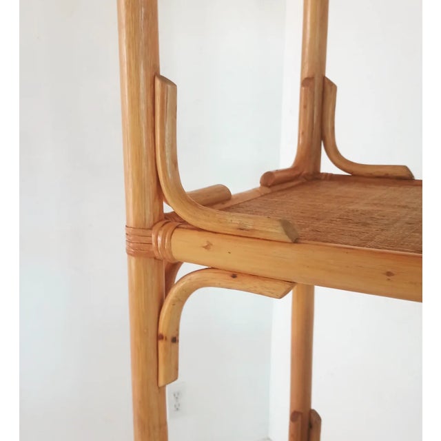 1970s Vintage Large Bamboo Shelf For Sale - Image 5 of 15