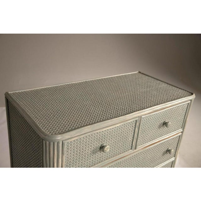 Vintage Bamboo and Vienna Straw Chest of Drawers, 1960s For Sale - Image 13 of 18