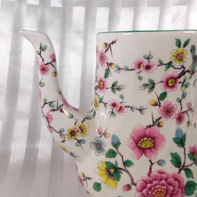 1950s James Kent Old Foley Coffee Pot in Chinese Rose For Sale - Image 4 of 7