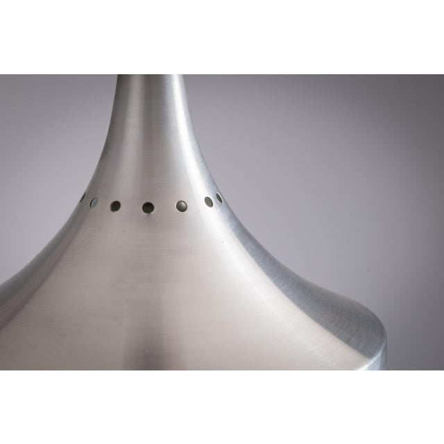 Metal Vintage Pendant Light in Aluminium and Wood from Sölken Leuchten, 1960s For Sale - Image 7 of 11