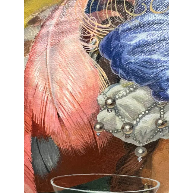 Romantic Belle Époque Portrait of a Lady in Gilded Rococo Frame Print on Canvas 1990's For Sale - Image 12 of 18