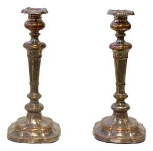 Antique English Sheffield Candlesticks- a Pair
