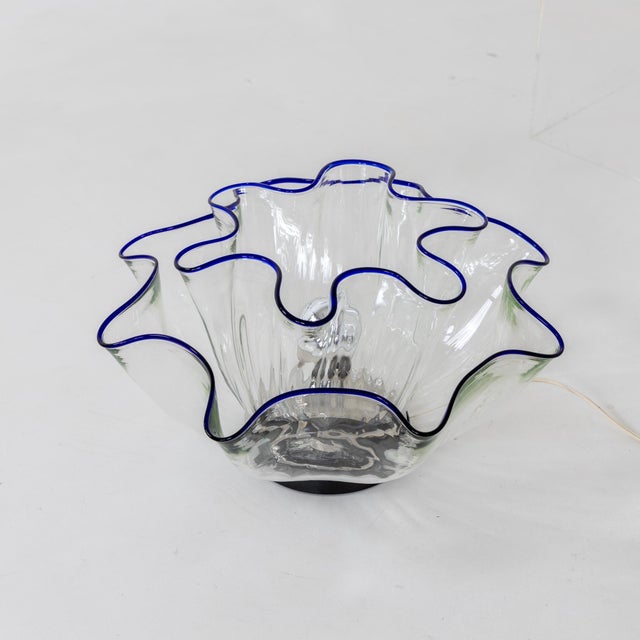 Transparent 1970s "Fazzoletto" Italian Art Glass Table Lamp For Sale - Image 8 of 12
