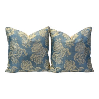 Custom Damask Feather/Down Pillows - a Pair For Sale