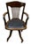 Wood Antique Victorian Oak Railback Clerks Desk Chair with Porcelain Castors, 1890s For Sale - Image 7 of 12