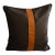 Custom Black Stripe and Leather Pillow With Contrast Top Stitch With Down Insert For Sale
