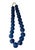 1980s Vintage African Jumbo Glass Dark Blue Trading Beads Necklace One String For Sale - Image 5 of 11