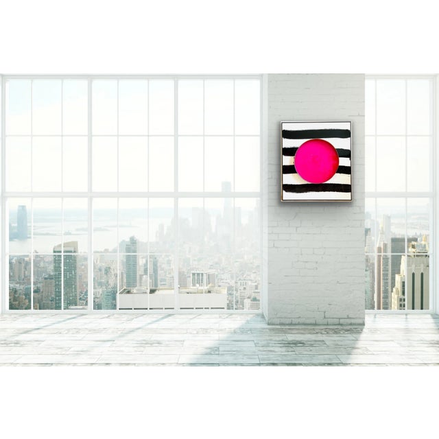 Abstract Pink Pop! Acrylic Painting on Board For Sale - Image 3 of 11