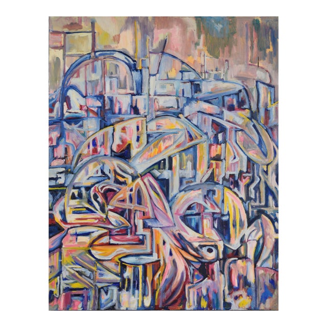 "Visions of the Metropolis" - Original Oil by Travis Flack For Sale