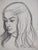 André Jacquemin, Young Girl with Downcast Eyes, 1974, Signed Drawing For Sale - Image 5 of 5