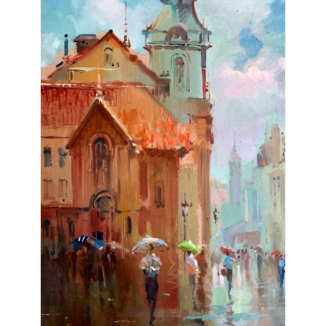 Oil Painting Dynamics of Urban Life Yuriy Suprunchuk For Sale - Image 6 of 12