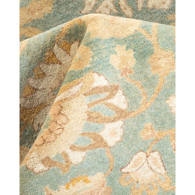 Textile Mogul, One-of-a-Kind Hand-Knotted Area Rug - Light Blue, 4' 4" x 5' 10" For Sale - Image 7 of 8