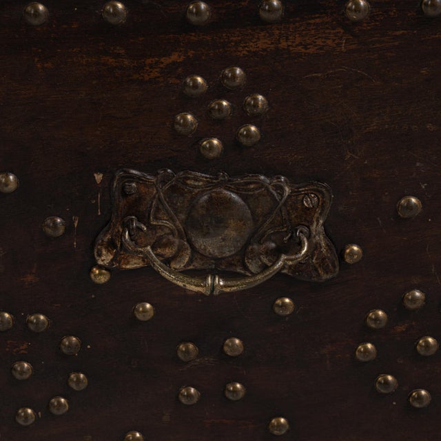 Wood Chest with Brass Accents, Antique, United Kingdom, 19th Century For Sale - Image 17 of 18