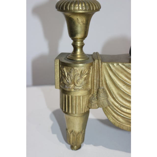 Gold Antique Sphinx Chenets Egyptian Revival For Sale - Image 8 of 13