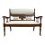 Antique Carved Spindle Back Carved Upholstered Settee For Sale