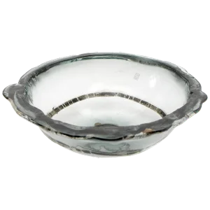Vetrofuso Di Daniela Poletti Studio Large Silver-Leaf Infuse Blown Glass Bowl