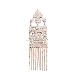 Superb Lg African Vintage Ashanti Ghana Marriage Comb 16" H For Sale