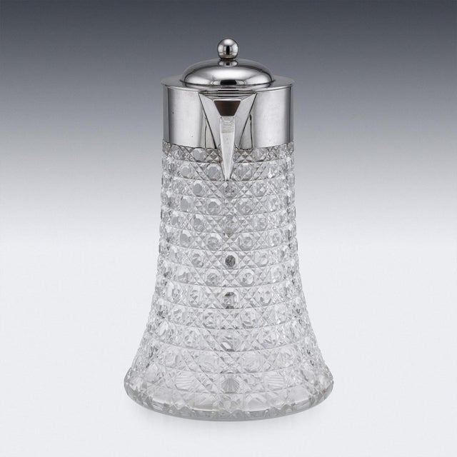 Antique Victorian Silver and Cut Glass Claret Jug, 1896 For Sale - Image 6 of 18