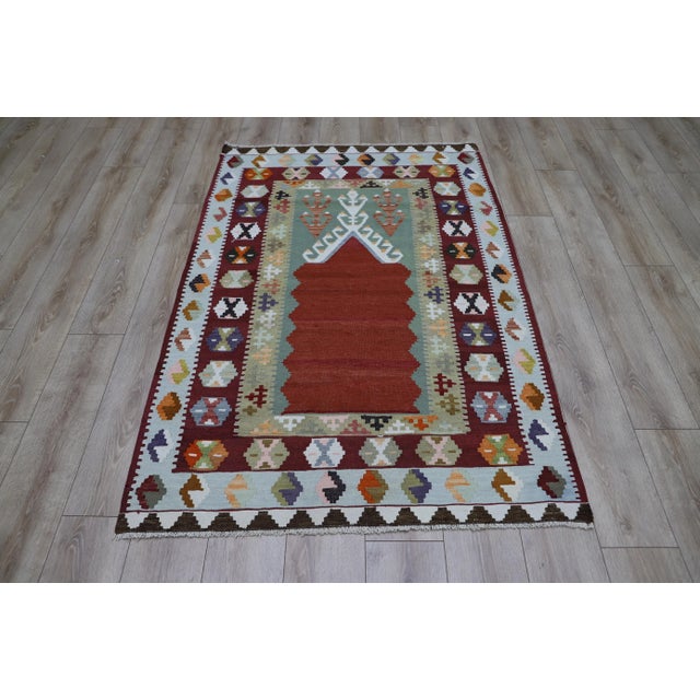 1960s Traditional Handmade Turkish Oushak Kilim Rug For Sale - Image 9 of 9