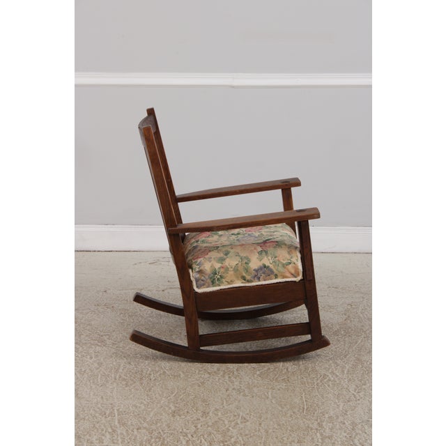 1900 - 1909 Antique L & j.g. Stickley Mission Oak Rocking Chair For Sale - Image 5 of 18