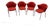 Vintage Collection of Red Abstract Coalesse Steelcase Dining Chairs For Sale