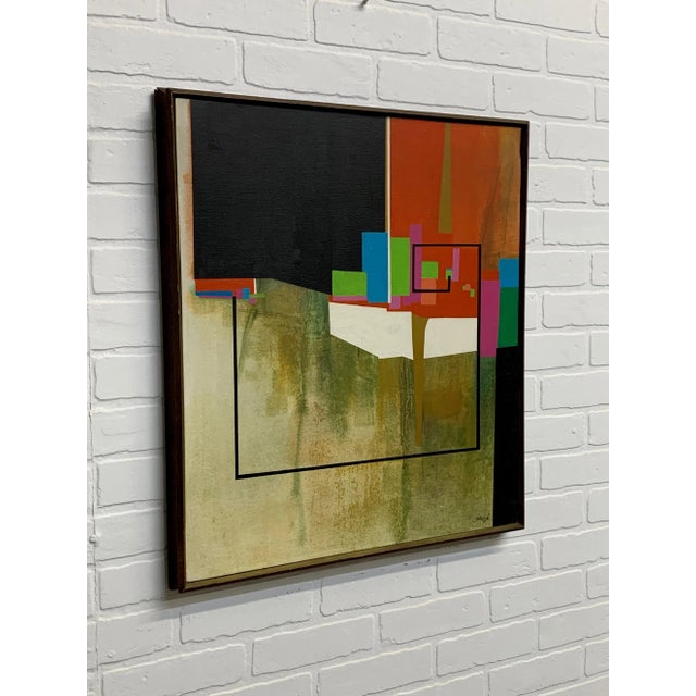 Modernist Geometric Painting, 1971 For Sale - Image 4 of 13