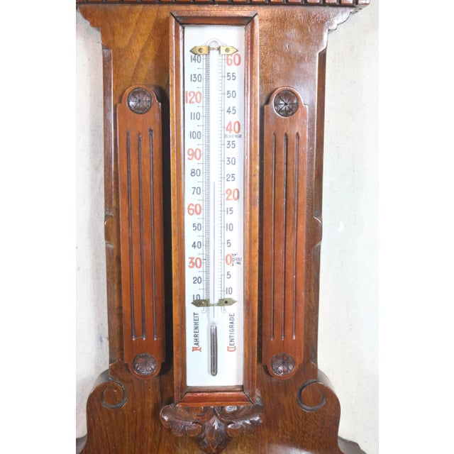 English Edwardian Aneroid Barometer in Walnut Case For Sale - Image 4 of 8