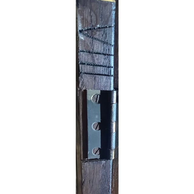 Chestnut Antique Queen Anne English Oak Leaded-Glass Bookcase / Display Cabinet For Sale - Image 8 of 8